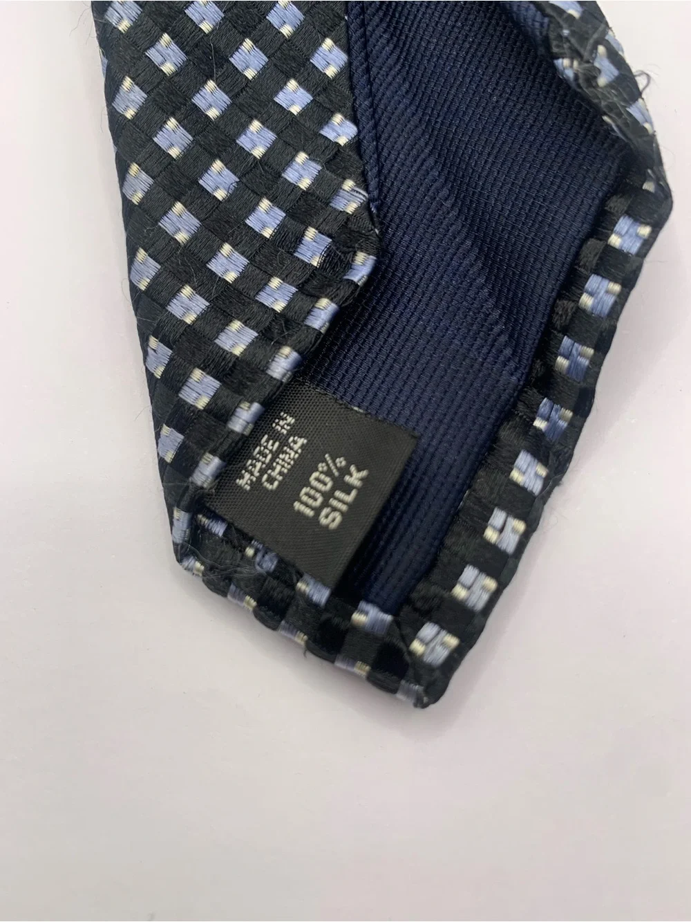 Michael Kors Black Tie with Silver Windowpane Micro-Check See Description